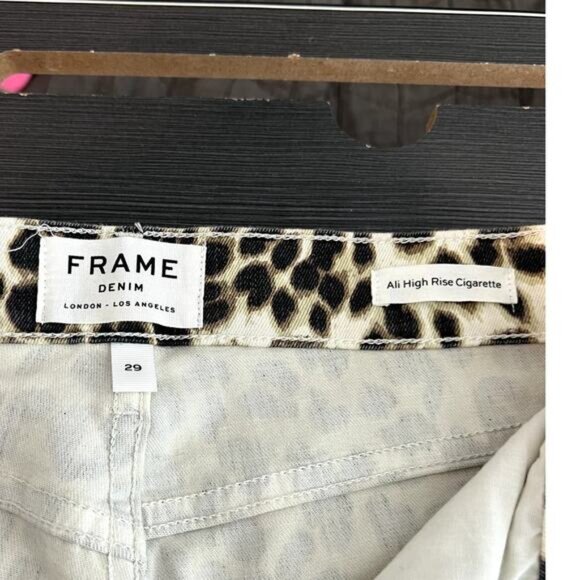 Frame denim ali high rise cigarette cheetah jeans 29 - Picture 3 of 5